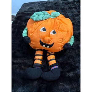 International Silver Co Vint 1994 Pumpkin Jackolantern Halloween Plush 22x16